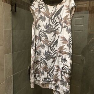Lungo Larno floral linen midi dress Sz 1x xxl Italian made in Italy